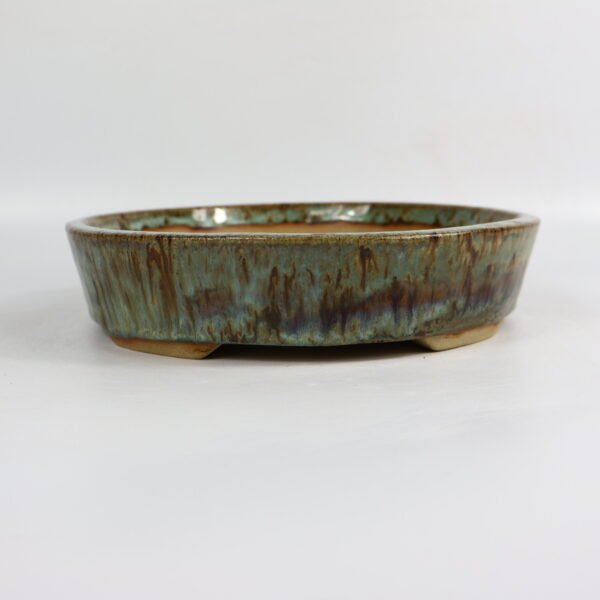 Bonsai Pot Round Glazed Ceramic 22cm