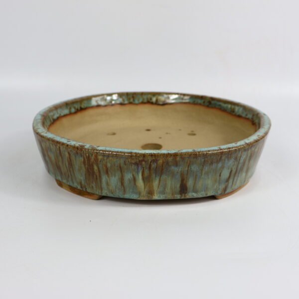 Bonsai Pot Round Glazed Ceramic 22cm - Image 4