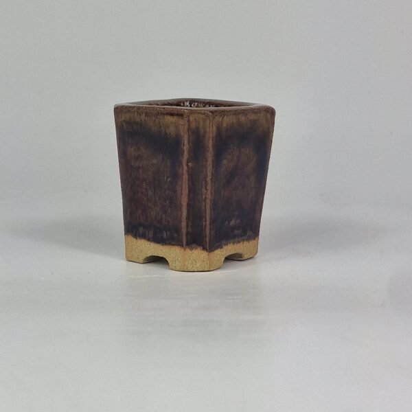 Small Brown Iron Glazed Pot hand Hand Made 4.5cm - Image 2