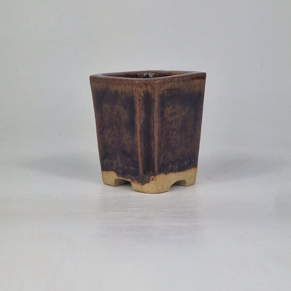 Small Brown Iron Glazed Pot hand Hand Made 4.5cm