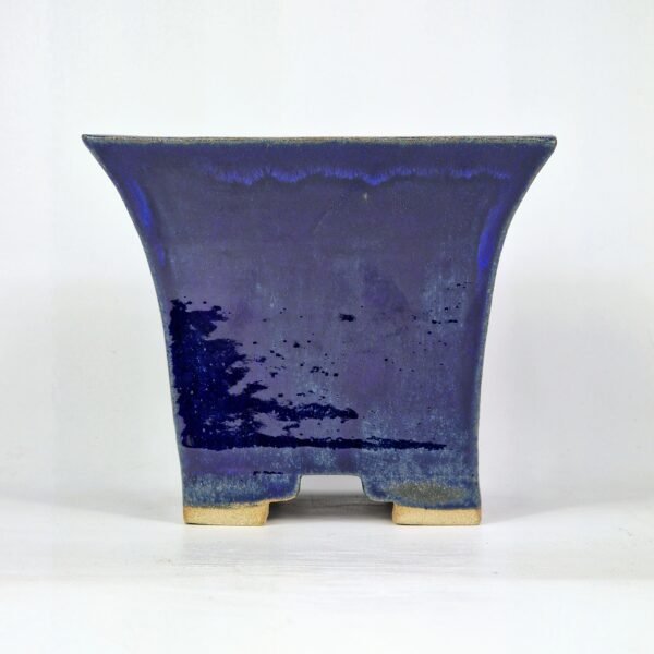 Cobalt Blue Glazed Ceramic Bonsai Pot 15cm - Image 3