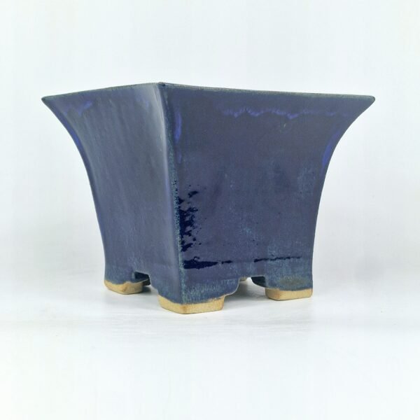 Cobalt Blue Glazed Ceramic Bonsai Pot 15cm - Image 2