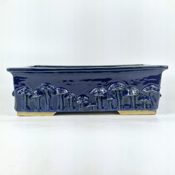 Cobalt Blue Glaze Pot Mushroom Design 28cm