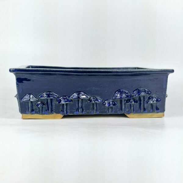 Cobalt Blue Glaze Pot Mushroom Design 28cm - Image 5