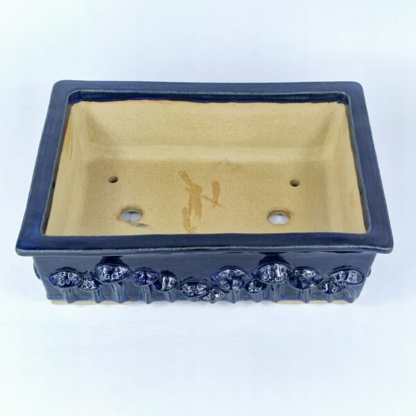 Cobalt Blue Glaze Pot Mushroom Design 28cm - Image 6