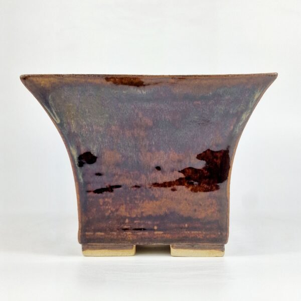 Bonsai Pot Cascade Brown Glazed Ceramic 15cm