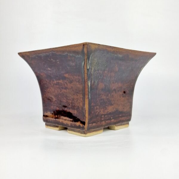 Bonsai Pot Cascade Brown Glazed Ceramic 15cm - Image 2