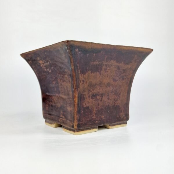 Bonsai Pot Cascade Brown Glazed Ceramic 15cm - Image 3