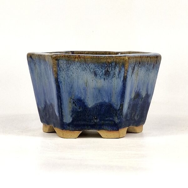 Hexagonal Bonsai Pot Glazed Ceramic 12cm - Image 5