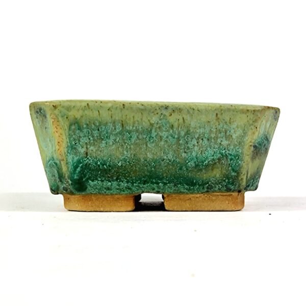 Square Green Glaze Bonsai Pot 9.5cm - Image 4