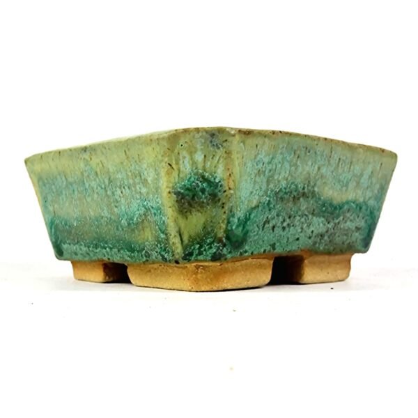 Square Green Glaze Bonsai Pot 9.5cm - Image 2