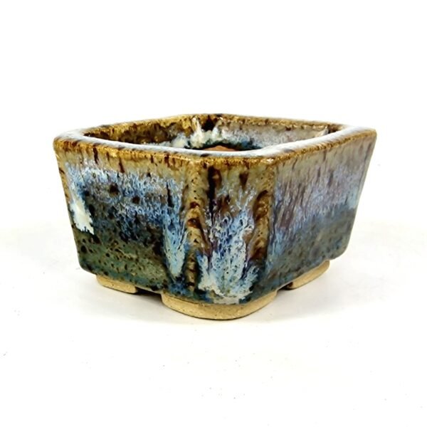 Rectangular Bonsai Pot Glazed Ceramic 8.5cm - Image 3