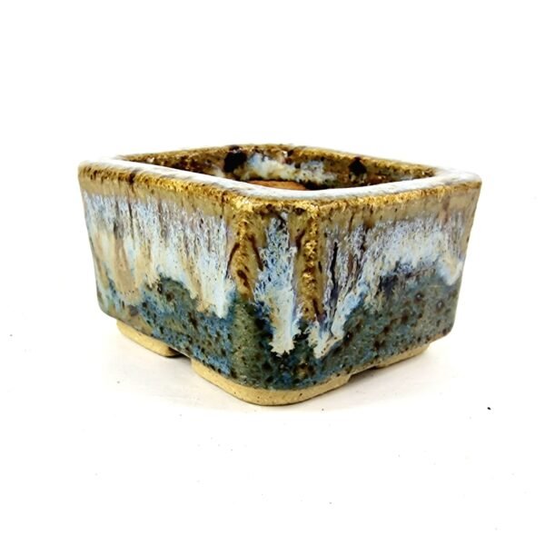 Rectangular Bonsai Pot Glazed Ceramic 8.5cm - Image 5