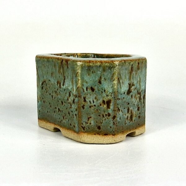 Octagonal Blue Glaze Bonsai Pot 7.5cm - Image 4