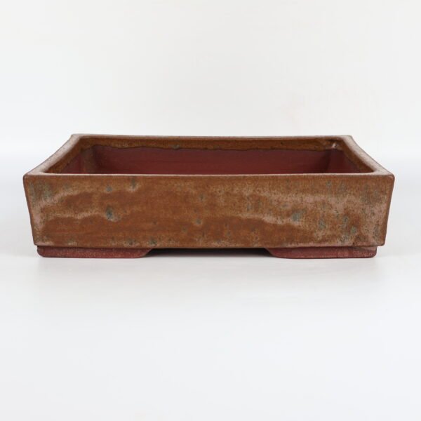 Rectangular Brown Glazed Ceramic Bonsai Pot 27cm