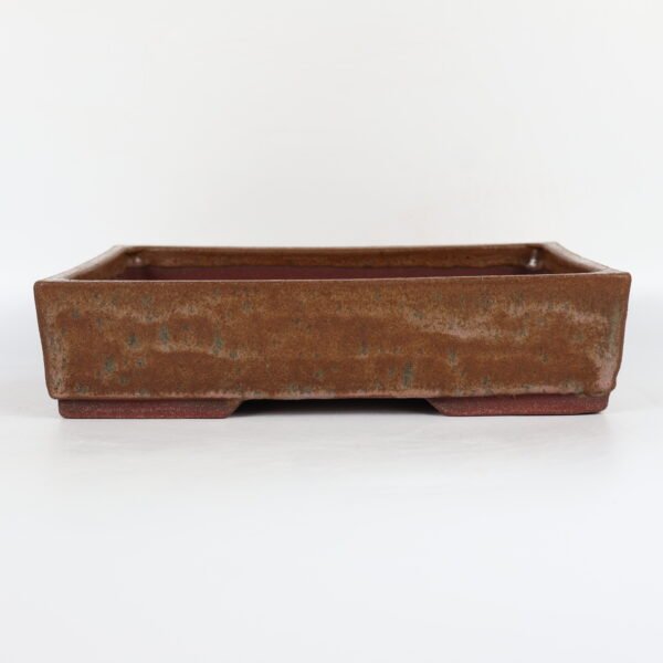 Rectangular Brown Glazed Ceramic Bonsai Pot 27cm - Image 5