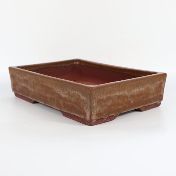 Rectangular Brown Glazed Ceramic Bonsai Pot 27cm - Image 6