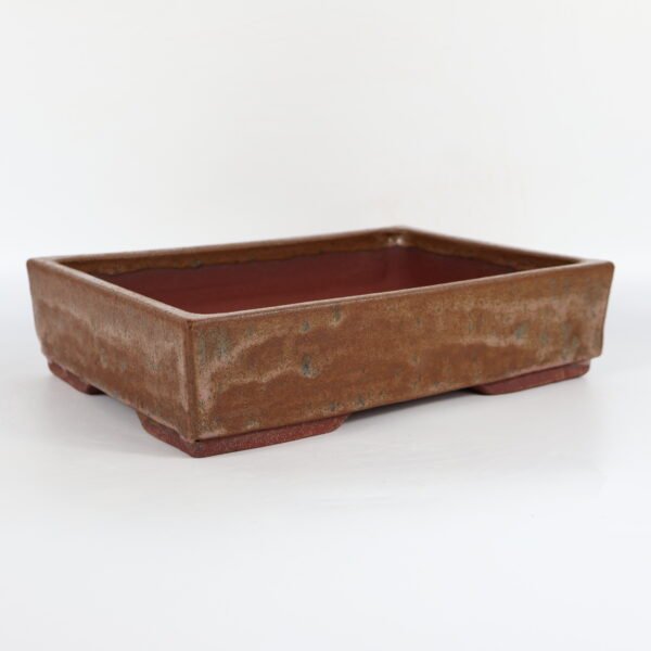 Rectangular Brown Glazed Ceramic Bonsai Pot 27cm - Image 7