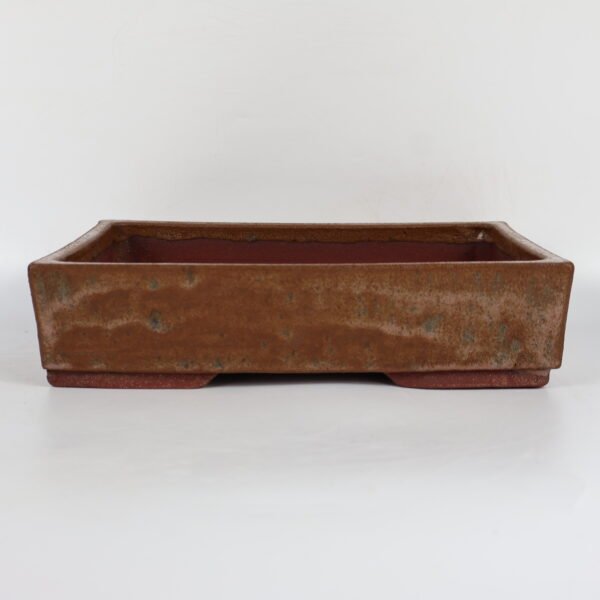 Rectangular Brown Glazed Ceramic Bonsai Pot 27cm - Image 8