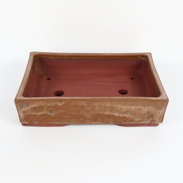 Rectangular Brown Glazed Ceramic Bonsai Pot 27cm - Image 9