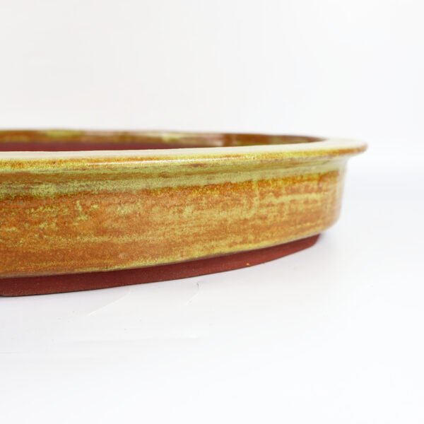 Large Shallow Oval Yellow Glaze 52cm - Image 3