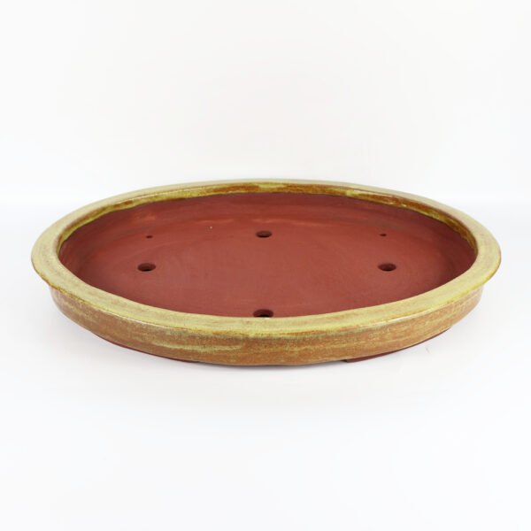 Large Shallow Oval Yellow Glaze 52cm - Image 4