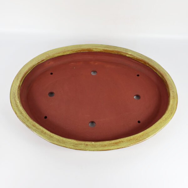 Large Shallow Oval Yellow Glaze 52cm - Image 6