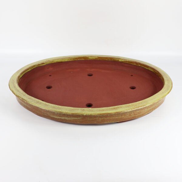 Large Shallow Oval Yellow Glaze 52cm - Image 8