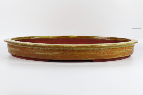 Large Shallow Oval Yellow Glaze 52cm