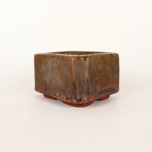 A Small Rectangular Pot Rusty Brown Glaze 9.5cm - Image 3