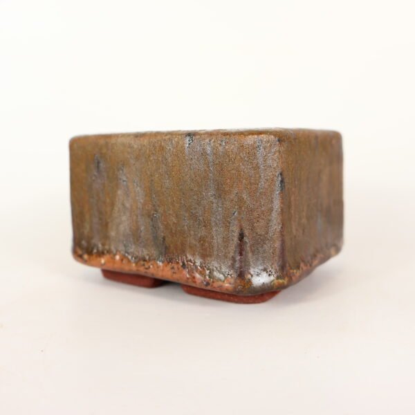 A Small Rectangular Pot Rusty Brown Glaze 9.5cm - Image 5