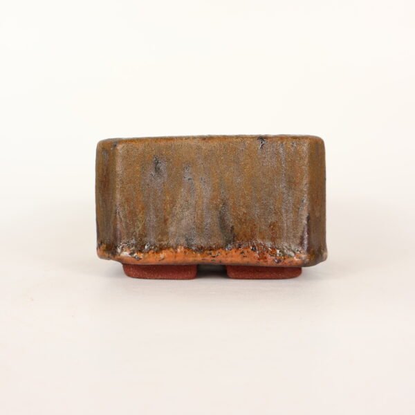 A Small Rectangular Pot Rusty Brown Glaze 9.5cm - Image 6