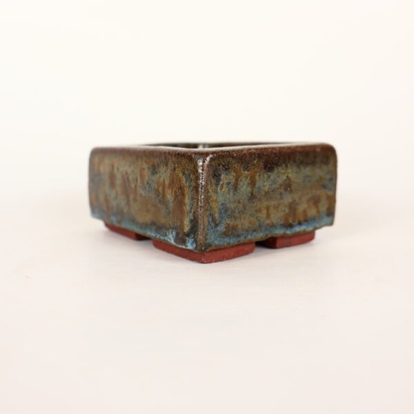 Small Rectangular Pot Blue Glaze 8cm - Image 2