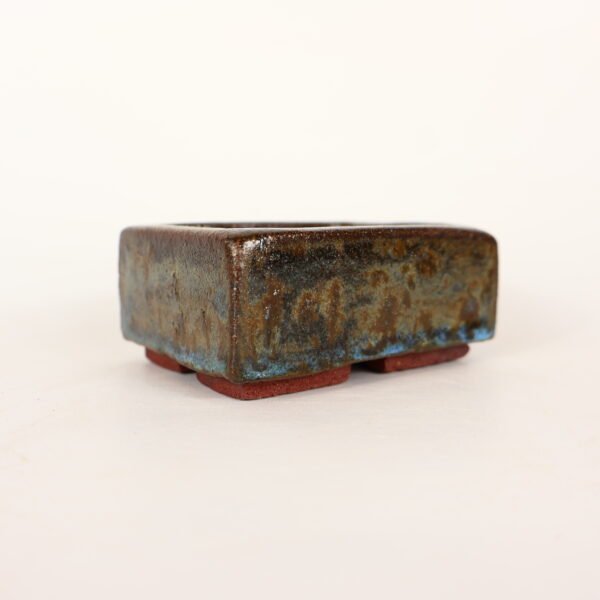 Small Rectangular Pot Blue Glaze 8cm - Image 3